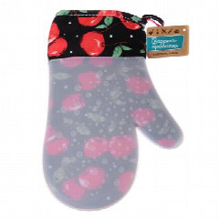 Варежка-прихватка 27см, силикон, полиэстер, 2 дизайна