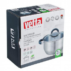 VETTA Вена Кастрюля 18х10,5см. 2,6л. со стекл. крышкой, индукция