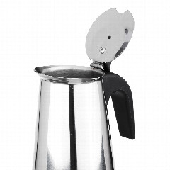 Кофеварка гейзерная, 4 чашки, нержавеющая сталь, нейлоновая ручка