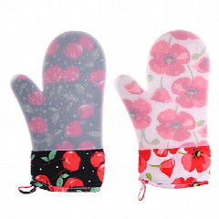 Варежка-прихватка 27см, силикон, полиэстер, 2 дизайна