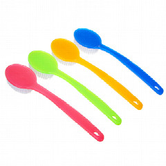 Щетка для тела с искусств. щетиной на пластиковой ручке, 38см