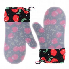 Варежка-прихватка 27см, силикон, полиэстер, 2 дизайна