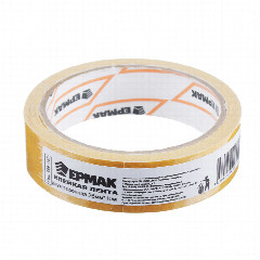 ЕРМАК Клейкая лента двухсторонняя 25мм х 10м, (полипропилен, инд.упаковка)