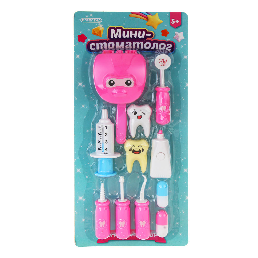 ИГРОЛЕНД Набор игровой профессии мини "Стоматолог", PP, ABS, 16х5х34,5см