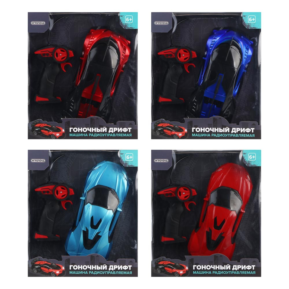 ИГРОЛЕНД Машина радиоуправляемая, "Гоночный дрифт", свет, АКБ, USB, 2хАА, ABS, PP