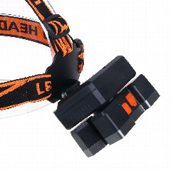 Фонарь налобный тм ЕРМАК, 6 + 3 LED, 4 режима, 87х50х58мм, 1200мАч, USB кабель, пластик