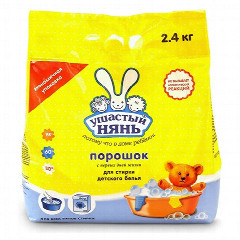 Детский стиральный порошок Ушастый НЯНЬ «С первых дней жизни», 2,4 кг