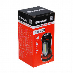 Фонарь светильник тм ЕРМАК, 1 LED, 3 COB, 800мАч, USB, 15х8.5х8.5см, 6 режимов, пластик