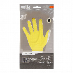 Перчатки резиновые желтые, S, VETTA
