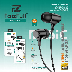 Проводные вакуумные наушники FaizFull FN10 3,5mm HD-Звучание с микрофоном (Силиконовая оплётка)