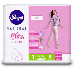 Слипи Натурал прокладки Slim ультра тонкие по 8 шт.