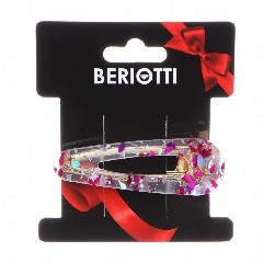 BERIOTTI Заколка-зажим для волос, сплав, акрил, 6,7см, 2 дизайна