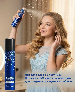 Прелесть Проф Лак д/волос с блёстками(серебро),75мл 1/12