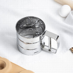 Кружка-сито для просеивания муки, металл, d10см, обьем 375гр