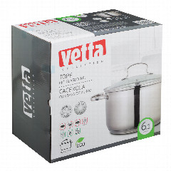 Кастрюля 6,1 л VETTA Берн, со стеклянной крышкой, индукция