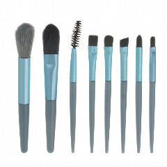 ЮНИLOOK Кисти для визажа 8 шт, пластик, металл, иск.ворс, ПУ, 10,5-12 см, 3 цвета