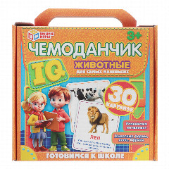 УМКА Развивающие карточки "IQ чемоданчик", 30 шт, 20,5х19,0х4см, 2 дизайна