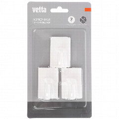 Крючки самоклеящиеся тм VETTA, пластик, цвет белый, 3шт, 440-402