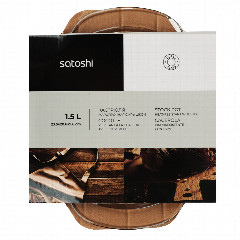 SATOSHI Кастрюля жаропрочная с крышкой, стекло, 23,5х20,6х9,6см, 1,5л
