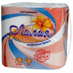 Туалетная бумага лилия 2 сл. 8шт. (белый цвет)