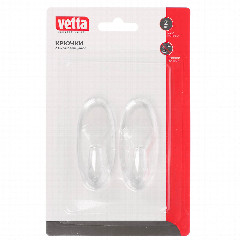 Крючки самоклеящиеся тм VETTA, прозрачные PS, 2шт