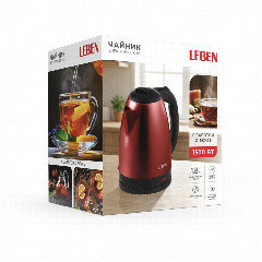 LEBEN Чайник электрический 1,8л, 1500Вт, нерж. сталь, 4 цвета