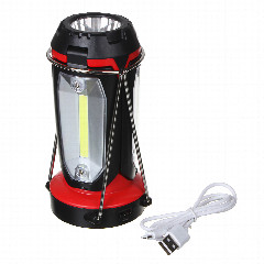 Фонарь светильник тм ЕРМАК, 1 LED, 3 COB, 800мАч, USB, 15х8.5х8.5см, 6 режимов, пластик