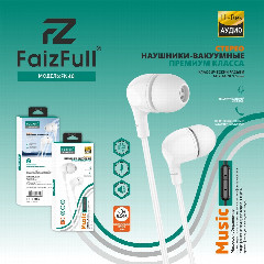 Проводные вакуумные наушники FaizFull FN40 3,5mm HD-Звучание с микрофоном HI-FI Аудио