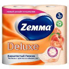Бумага туалетная ЗЕММА Делюкс 8 рул.3-х.сл.Бархатистый Персик *7