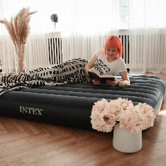 INTEX Матрас надувной CLASSIC DOWNY, 203x152x25см, до 272кг, 64759